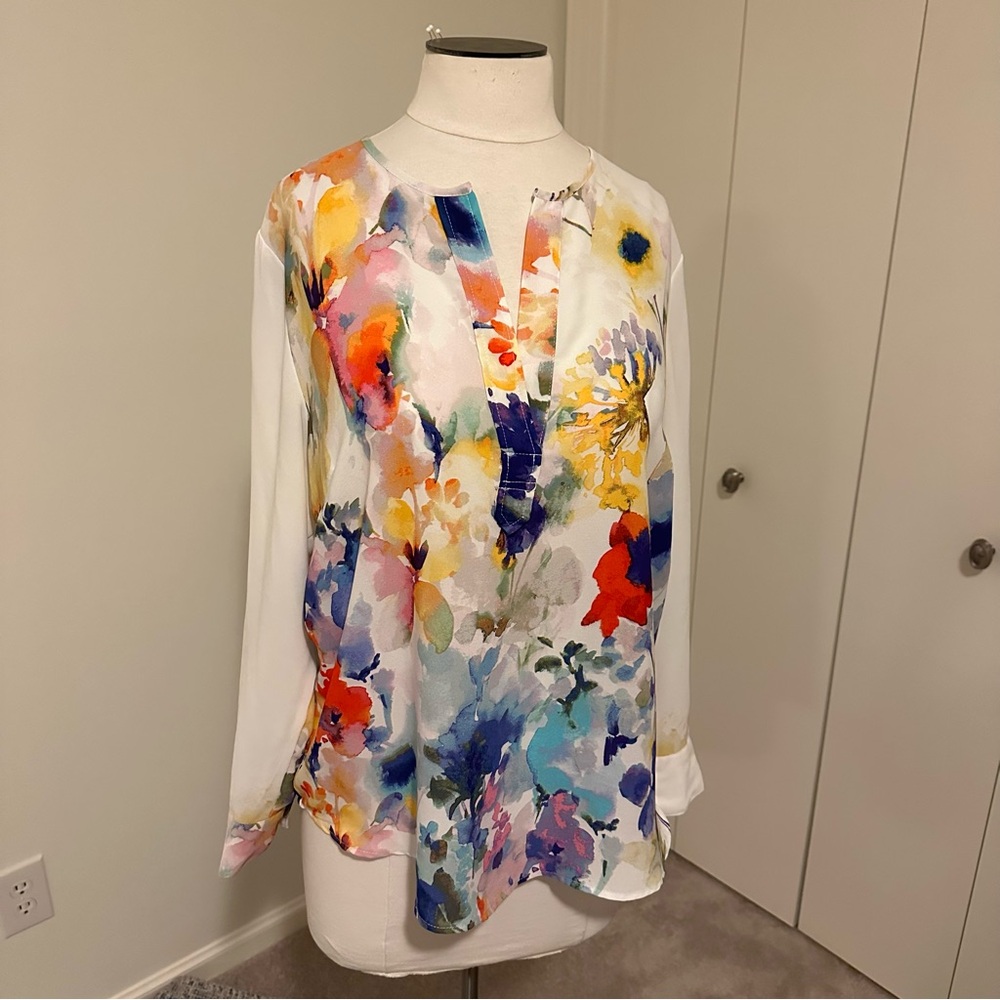 Floral Water Color printed Blouse with Vibrant Colors